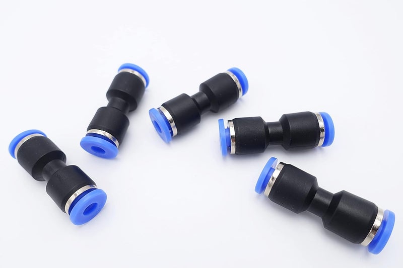 IVLPHA Push to Connect Fitting 5/32" Tube OD, Pneumatic Air Water Straight Union Two Way Connector/Coupler (Pack of 5) - Image 1